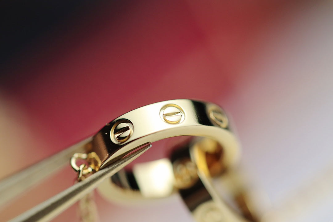 [Am jewelry]LOVE NECKLACE DOUBLE RING GOLD