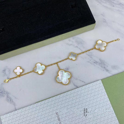 [Am jewelry]MAGIC CLOVER MOP GOLD BRACELET 5 MOTIFS