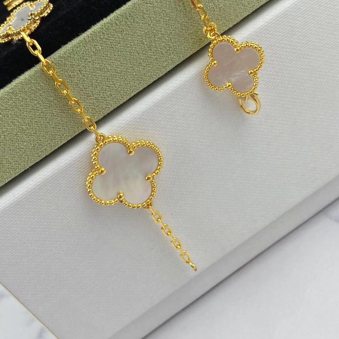 [Am jewelry]MAGIC CLOVER MOP GOLD BRACELET 5 MOTIFS