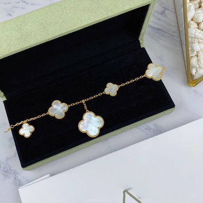 [Am jewelry]MAGIC CLOVER MOP GOLD BRACELET 5 MOTIFS