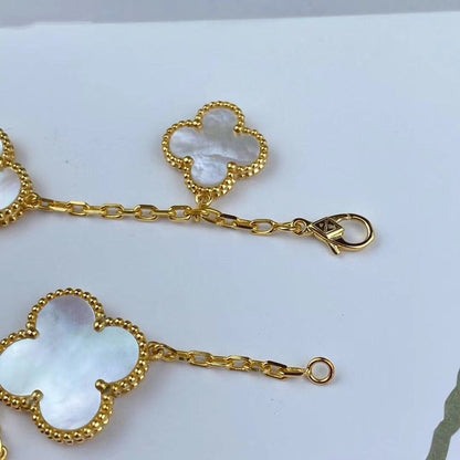 [Am jewelry]MAGIC CLOVER MOP GOLD BRACELET 5 MOTIFS