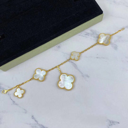 [Am jewelry]MAGIC CLOVER MOP GOLD BRACELET 5 MOTIFS