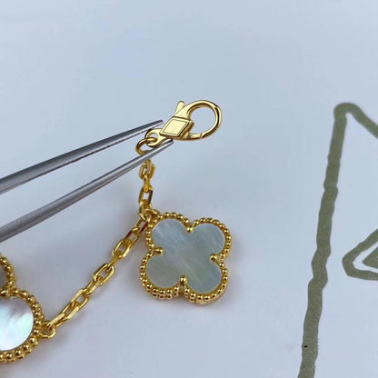[Am jewelry]MAGIC CLOVER MOP GOLD BRACELET 5 MOTIFS