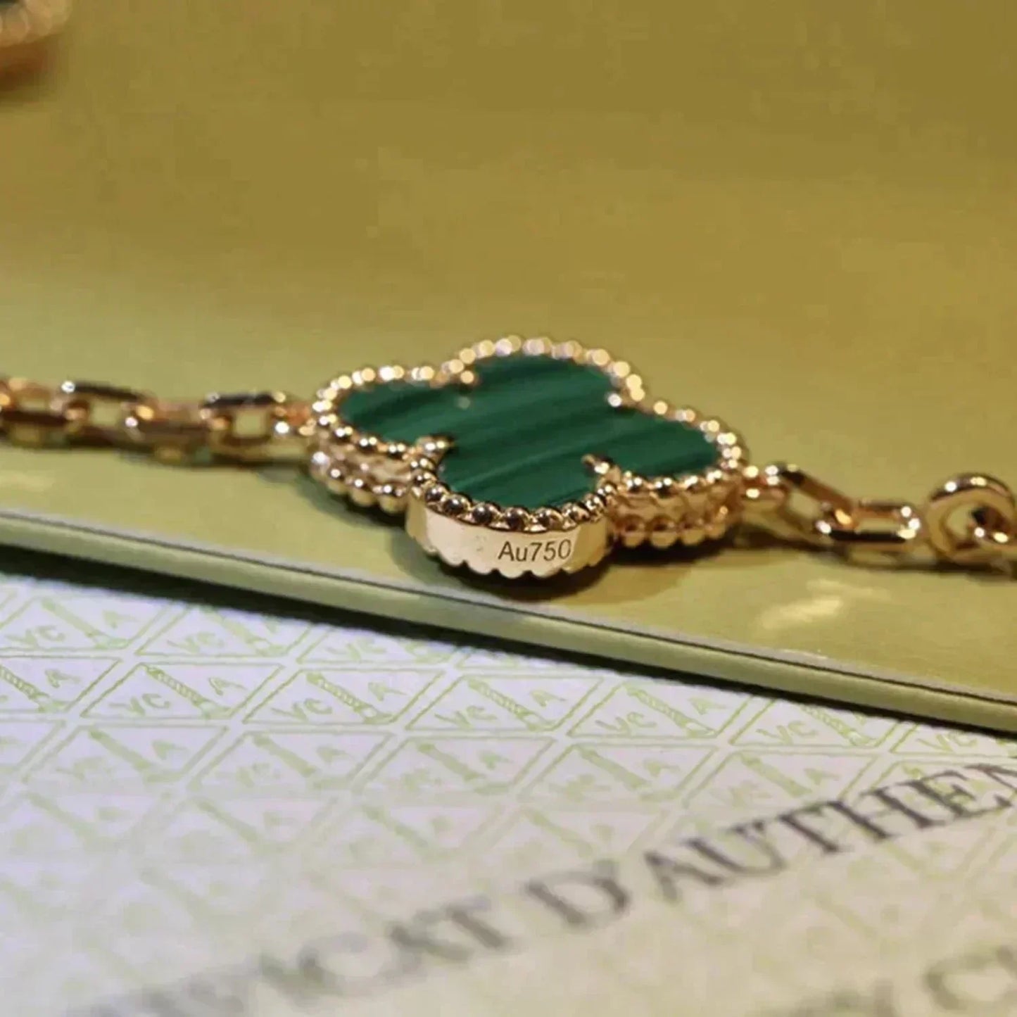 [Am jewelry] CLOVER 5 MOTIF MALACHITE BRACELET COLLECTION