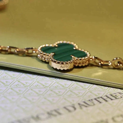 [Am jewelry] CLOVER 5 MOTIF MALACHITE BRACELET COLLECTION
