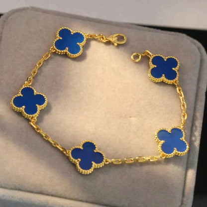 [Am jewelry] CLOVER 5 MOTIF BLUE AGATE BRACELET COLLECTION