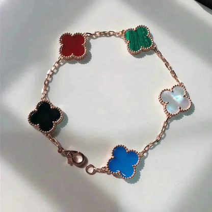 [Am jewelry]CLOVER 5 MOTIFS MULTICOLOR BRACELET