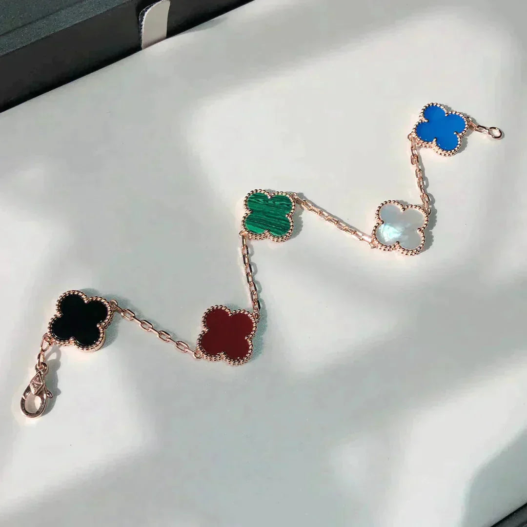 [Am jewelry]CLOVER 5 MOTIFS MULTICOLOR BRACELET