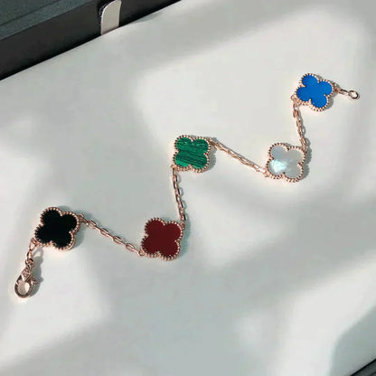 [Am jewelry]CLOVER 5 MOTIFS MULTICOLOR BRACELET