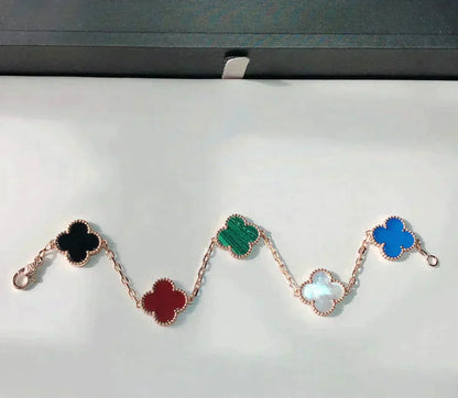 [Am jewelry]CLOVER 5 MOTIFS MULTICOLOR BRACELET