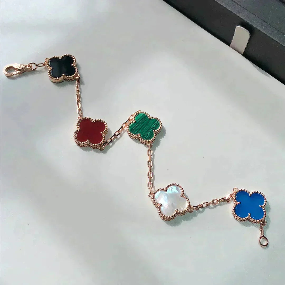 [Am jewelry]CLOVER 5 MOTIFS MULTICOLOR BRACELET