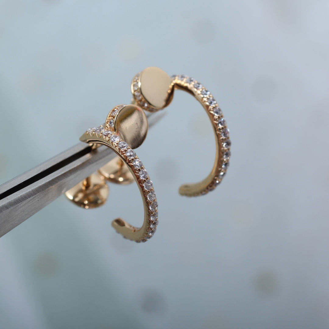 [Am jewelry]JUSTE EARRINGS 12.75MM PINK GOLD DIAMOND