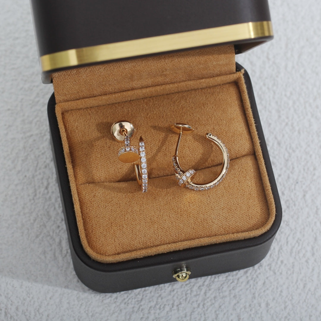 [Am jewelry]JUSTE EARRINGS 12.75MM PINK GOLD DIAMOND
