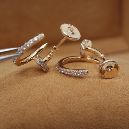 [Am jewelry]JUSTE EARRINGS 12.75MM PINK GOLD DIAMOND