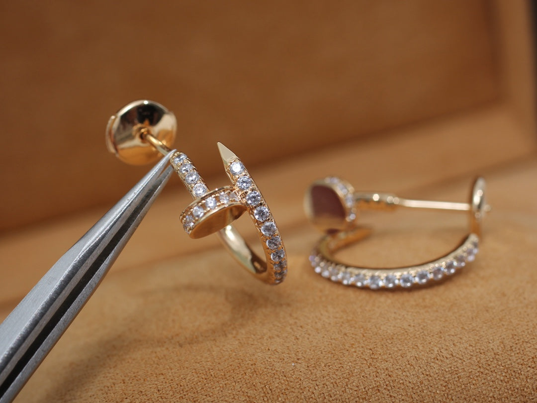 [Am jewelry]JUSTE EARRINGS 12.75MM PINK GOLD DIAMOND
