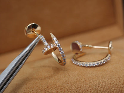 [Am jewelry]JUSTE EARRINGS 12.75MM PINK GOLD DIAMOND