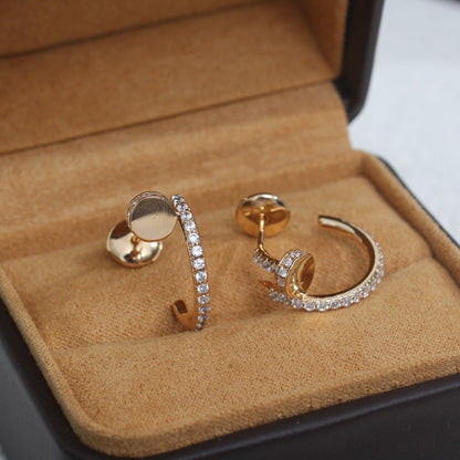 [Am jewelry]JUSTE EARRINGS 12.75MM PINK GOLD DIAMOND