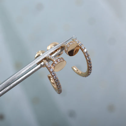 [Am jewelry]JUSTE EARRINGS 12.75MM PINK GOLD DIAMOND