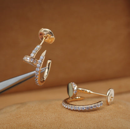 [Am jewelry]JUSTE EARRINGS 12.75MM PINK GOLD DIAMOND