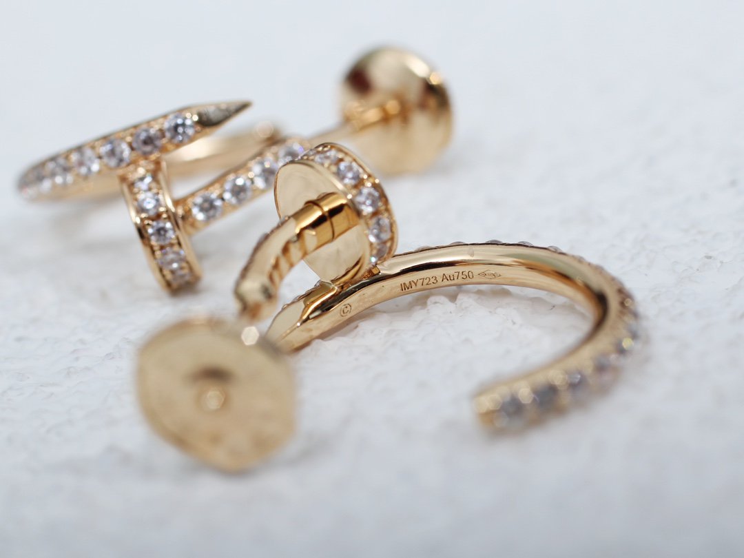 [Am jewelry]JUSTE EARRINGS 12.75MM PINK GOLD DIAMOND