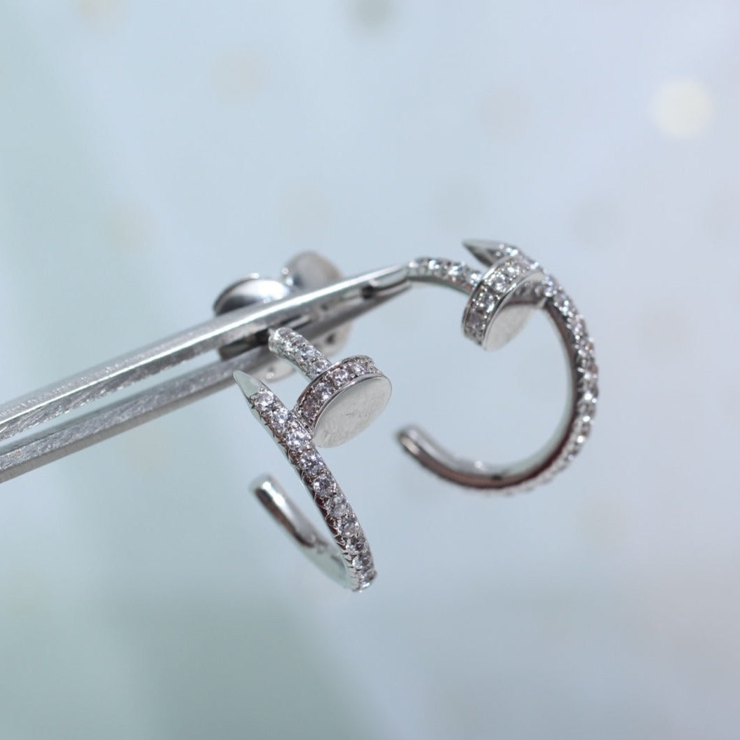 [Am jewelry]JUSTE EARRINGS 12.75MM SILVER DIAMOND