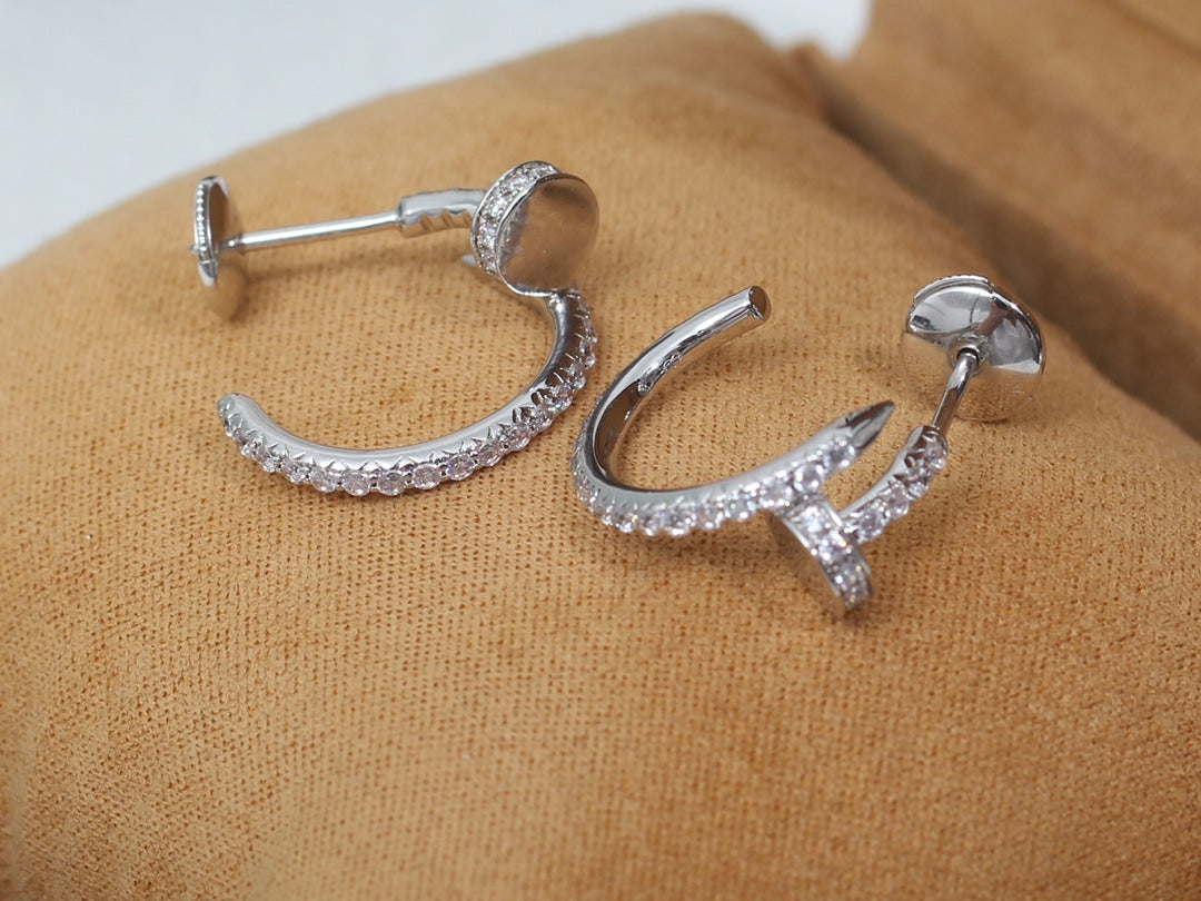[Am jewelry]JUSTE EARRINGS 12.75MM SILVER DIAMOND
