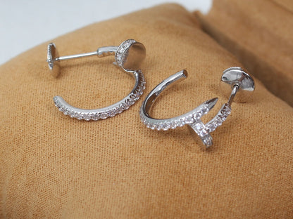 [Am jewelry]JUSTE EARRINGS 12.75MM SILVER DIAMOND