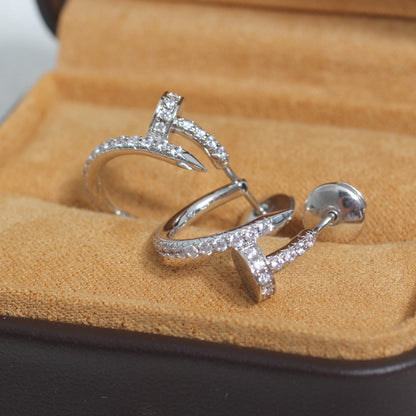[Am jewelry]JUSTE EARRINGS 12.75MM SILVER DIAMOND