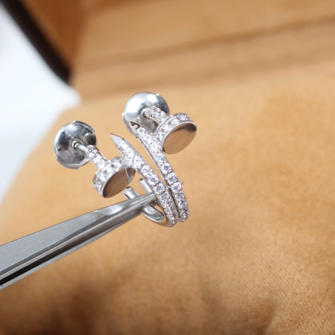 [Am jewelry]JUSTE EARRINGS 12.75MM SILVER DIAMOND