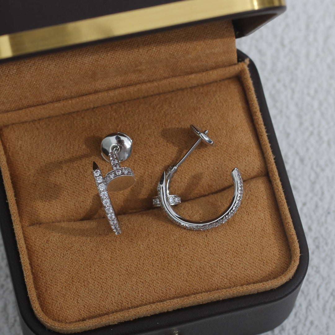 [Am jewelry]JUSTE EARRINGS 12.75MM SILVER DIAMOND