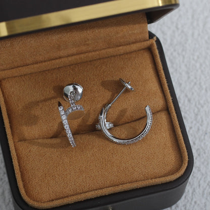 [Am jewelry]JUSTE EARRINGS 12.75MM SILVER DIAMOND