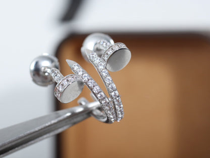 [Am jewelry]JUSTE EARRINGS 12.75MM SILVER DIAMOND