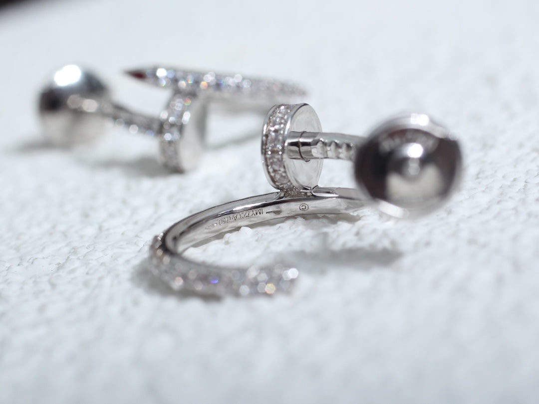 [Am jewelry]JUSTE EARRINGS 12.75MM SILVER DIAMOND