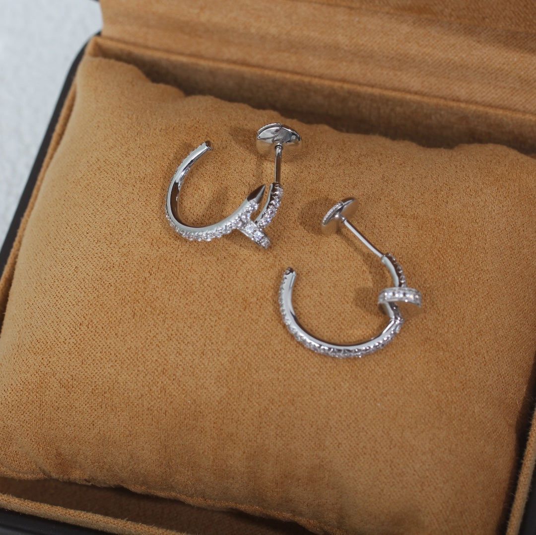 [Am jewelry]JUSTE EARRINGS 12.75MM SILVER DIAMOND