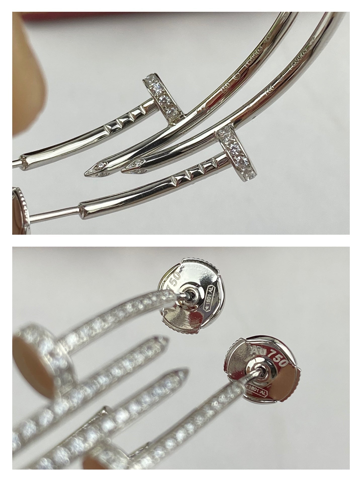 [Am jewelry]JUSTE EARRINGS FULL DIAMONDS 1.8MM