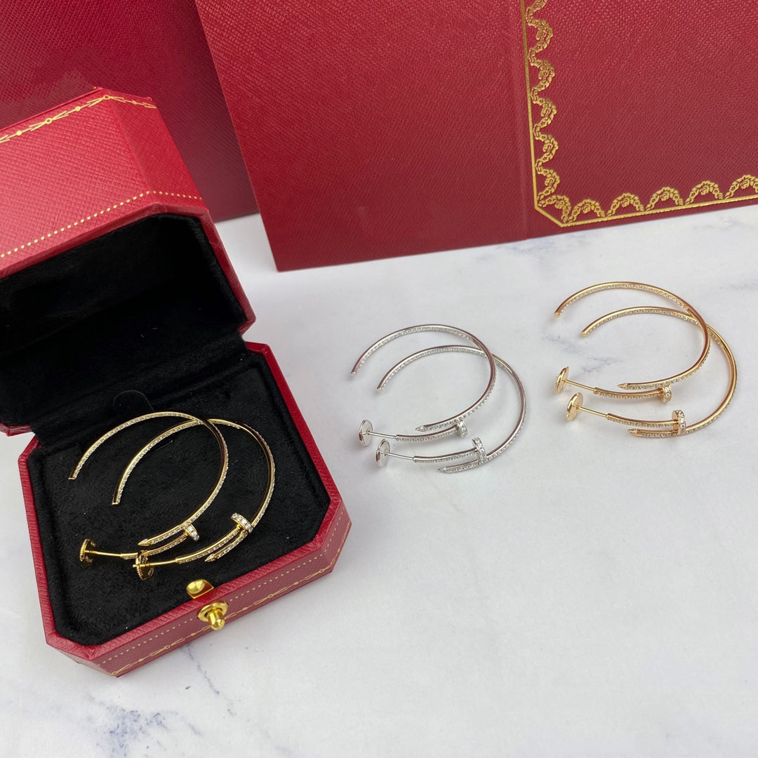 [Am jewelry]JUSTE EARRINGS FULL DIAMONDS 1.8MM