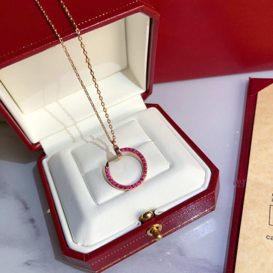[Am jewelry]JUSTE NECKLACE GOLD RED DIAMONDS