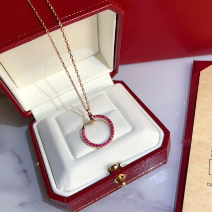 [Am jewelry]JUSTE NECKLACE GOLD RED DIAMONDS