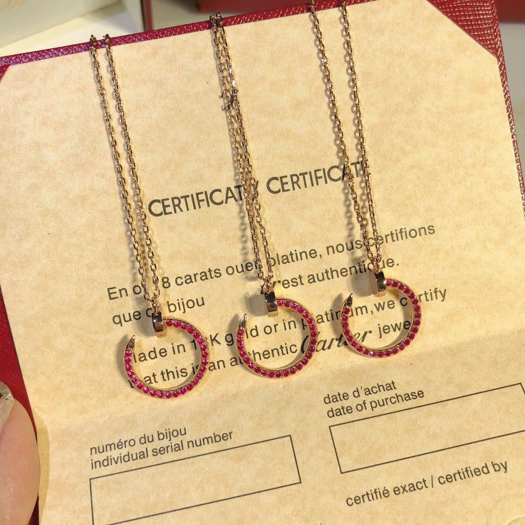 [Am jewelry]JUSTE NECKLACE GOLD RED DIAMONDS