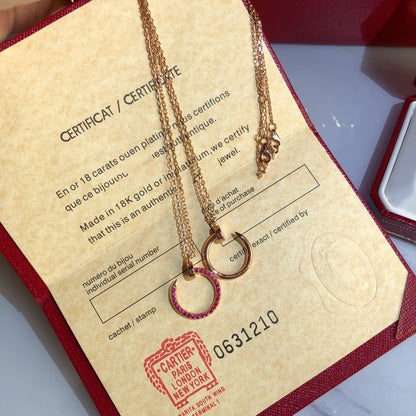 [Am jewelry]JUSTE NECKLACE GOLD RED DIAMONDS