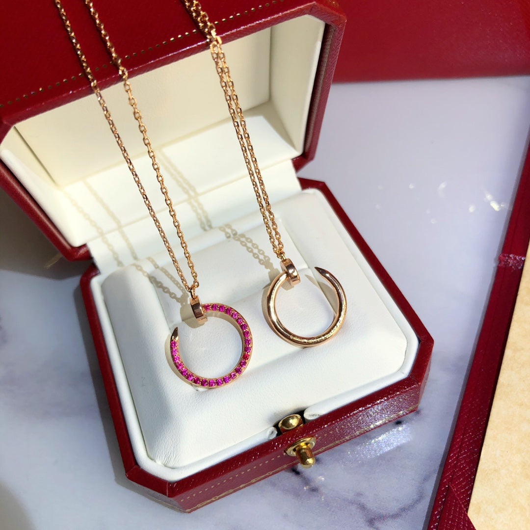 [Am jewelry]JUSTE NECKLACE GOLD RED DIAMONDS