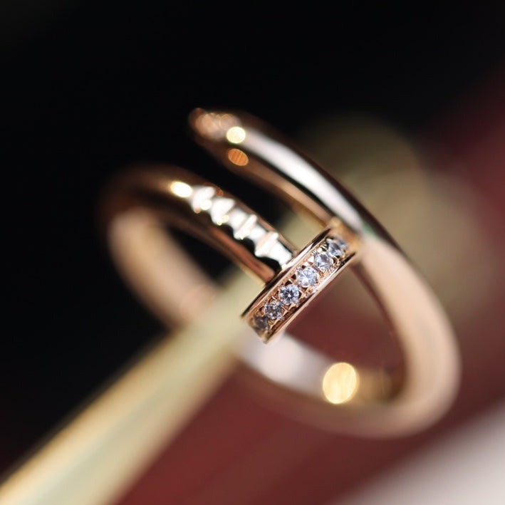 [Am jewelry]JUSTE RING 2.65MM PINK GOLD DIAMOND