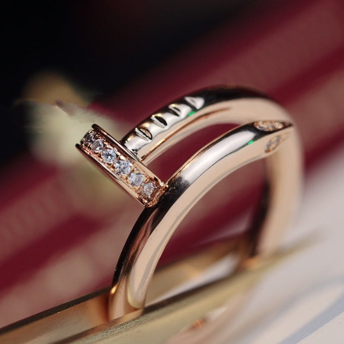 [Am jewelry]JUSTE RING 2.65MM PINK GOLD DIAMOND