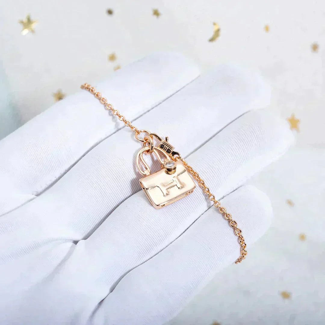 [Am jewelry]AMULETTE PEDANT ROSE GOLD NECKLACE