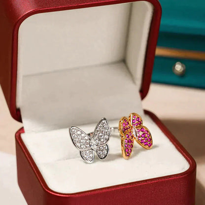 [Am jewelry]TWIN BUTTERFLY DIAMOND RING