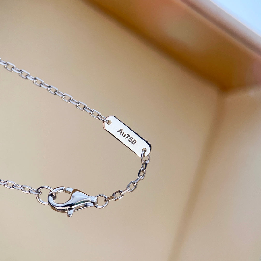 [Am jewelry]CLOVER DIAMOND NECKLACE SILVER
