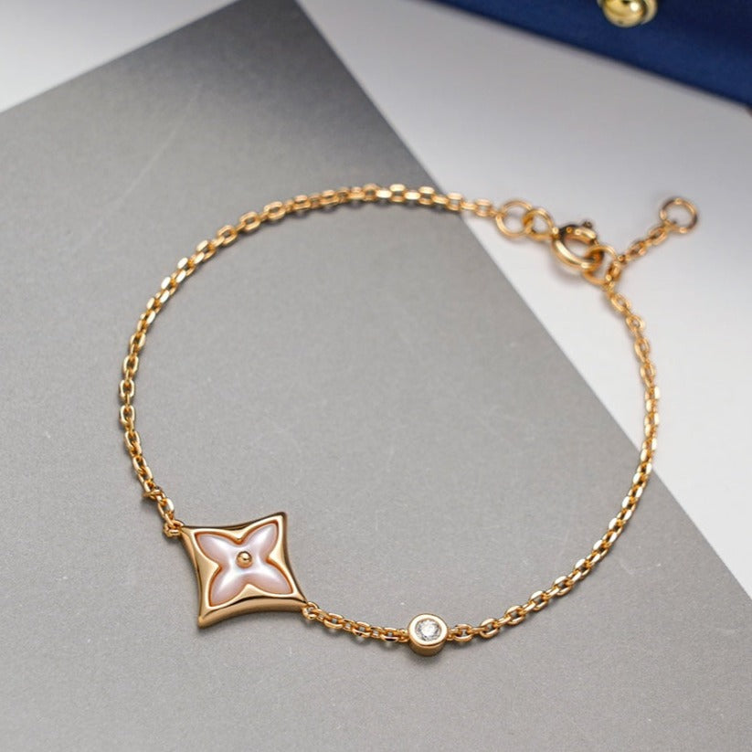 [Am jewelry]STAR 1 DIAMOND PINK GOLD BRACELET