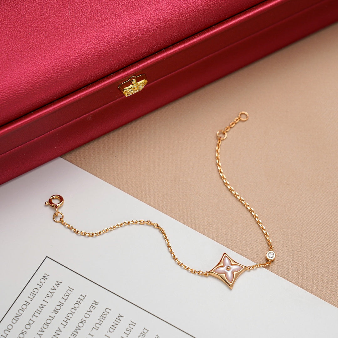 [Am jewelry]STAR 1 DIAMOND PINK GOLD BRACELET