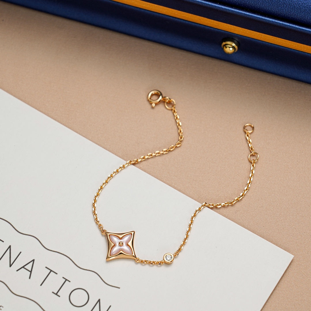 [Am jewelry]STAR 1 DIAMOND PINK GOLD BRACELET