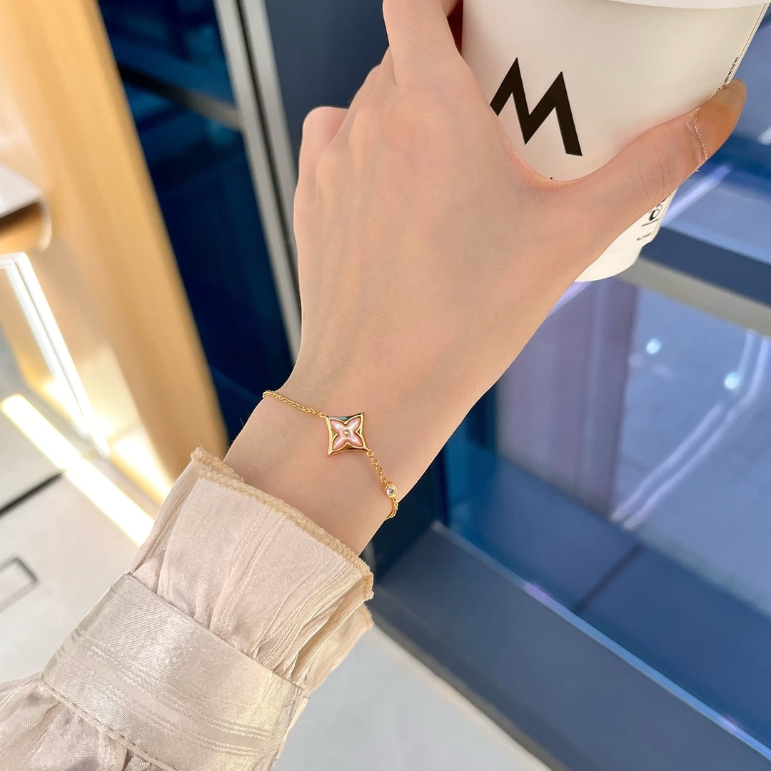 [Am jewelry]STAR 1 DIAMOND PINK GOLD BRACELET
